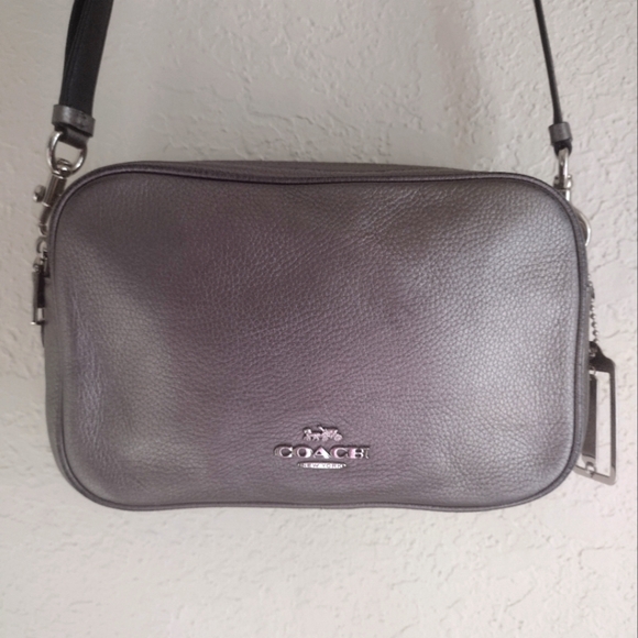 Coach Jes Metallic Gray Crossbody Bag F67406 - Picture 1 of 15